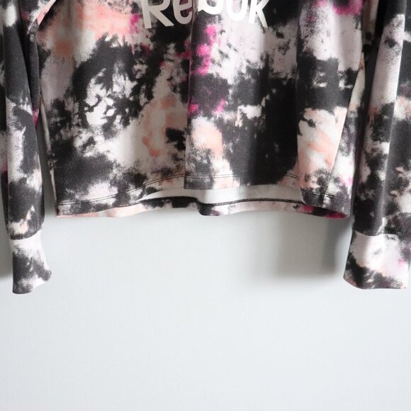 Reebok Women's Sz Lrg Tie Dye All Day Cropped Pullover Activewear Sweater - Picture 8 of 10